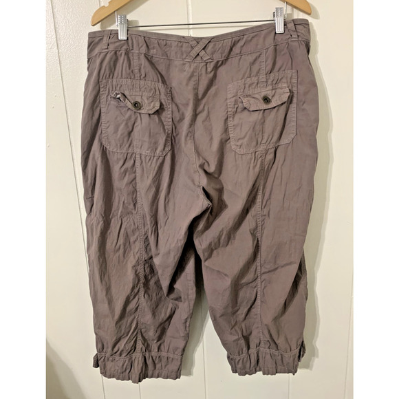 Fresh Produce Womens Brown Capri Cargo Hiking Outdoors Pants Sz Large Gorpcore - Picture 4 of 12